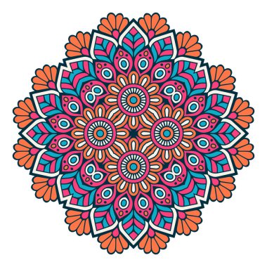 Mandala. Etnik dekoratif unsurlar. El çizimi arkaplan