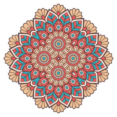 Mandala. Etnik dekoratif unsurlar. El çizimi arkaplan