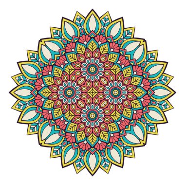 Mandala. Etnik dekoratif unsurlar. El çizimi arkaplan