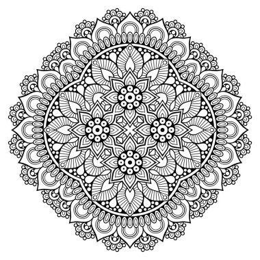 Mandala. Etnik dekoratif unsurlar. El çizimi arkaplan