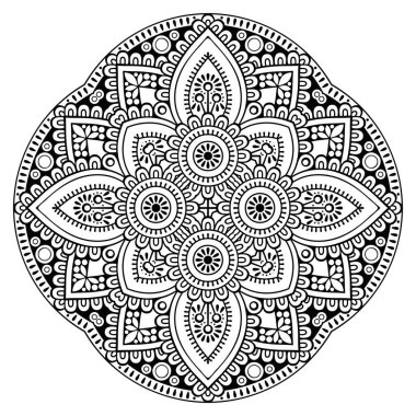 Mandala. Etnik dekoratif unsurlar. El çizimi arkaplan