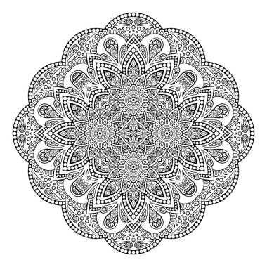 Mandala. Etnik dekoratif unsurlar. El çizimi arkaplan