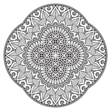 Mandala. Etnik dekoratif unsurlar. El çizimi arkaplan