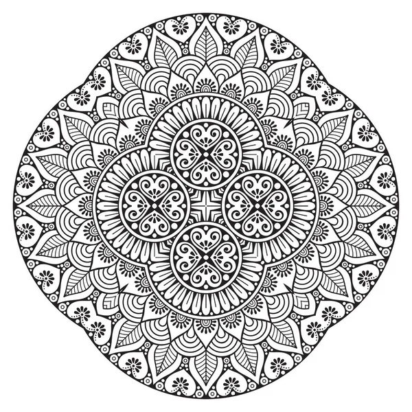 Mandala Elementos Decorativos Étnicos Fundo Desenhado Mão —  Vetores de Stock