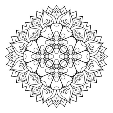 Mandala. Etnik dekoratif unsurlar. El çizimi arkaplan