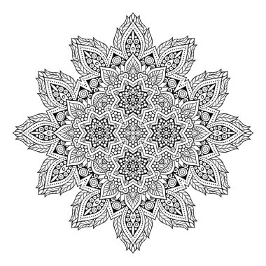 Mandala. Etnik dekoratif unsurlar. El çizimi arkaplan