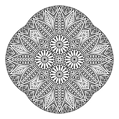 Mandala. Etnik dekoratif unsurlar. El çizimi arkaplan