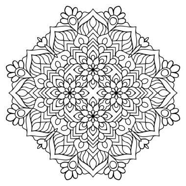 Mandala. Etnik dekoratif unsurlar. El çizimi arkaplan