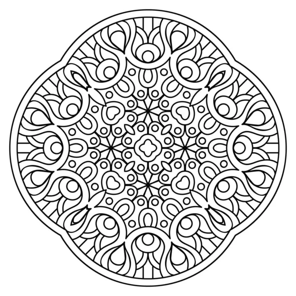 Mandala Elementos Decorativos Étnicos Fundo Desenhado Mão — Vetor de Stock