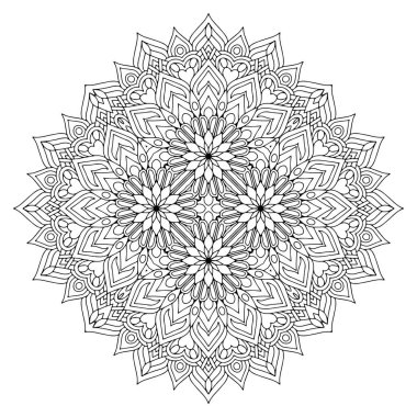 Mandala. Etnik dekoratif unsurlar. El çizimi arkaplan