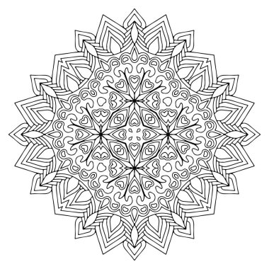 Mandala. Etnik dekoratif unsurlar. El çizimi arkaplan