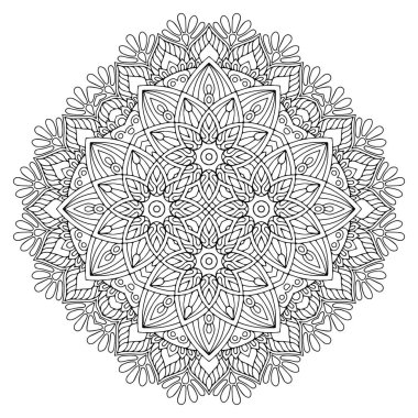 Mandala. Etnik dekoratif unsurlar. El çizimi arkaplan