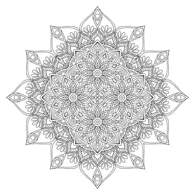 Mandala. Etnik dekoratif unsurlar. El çizimi arkaplan