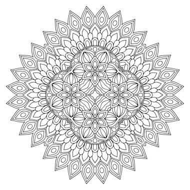 Mandala. Etnik dekoratif unsurlar. El çizimi arkaplan