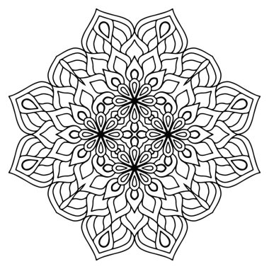 Mandala. Etnik dekoratif unsurlar. El çizimi arkaplan