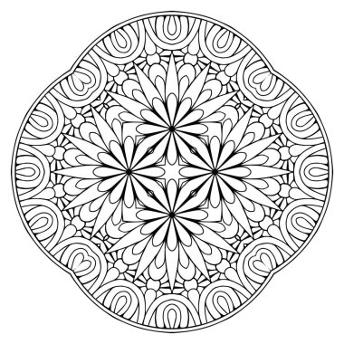 Mandala. Etnik dekoratif unsurlar. El çizimi arkaplan