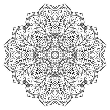 Mandala. Etnik dekoratif unsurlar. El çizimi arkaplan