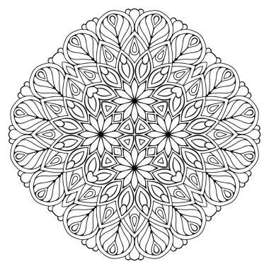 Mandala. Etnik dekoratif unsurlar. El çizimi arkaplan