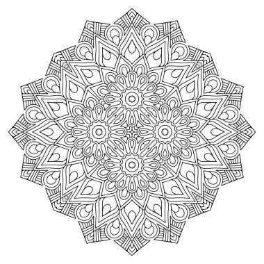 Mandala. Etnik dekoratif unsurlar. El çizimi arkaplan