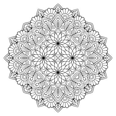 Mandala. Etnik dekoratif unsurlar. El çizimi arkaplan