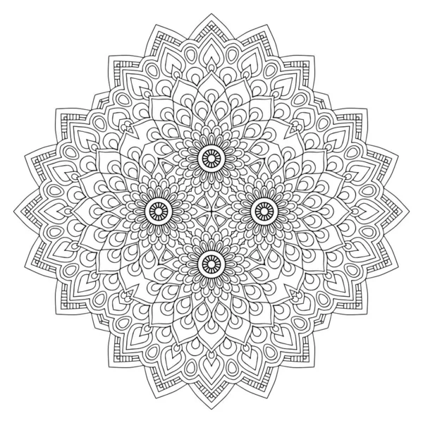 Mandala Elementos Decorativos Étnicos Fondo Dibujado Mano — Archivo Imágenes Vectoriales