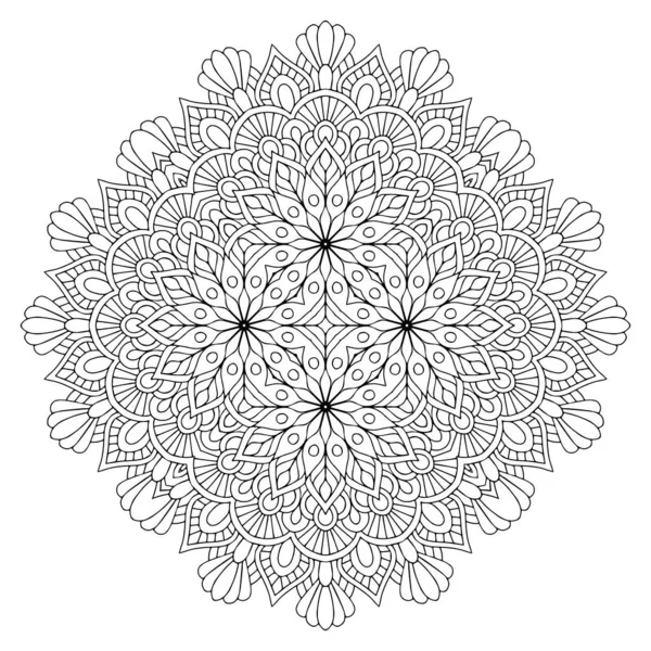 Mandala Elementos Decorativos Étnicos Fundo Desenhado Mão — Vetor de Stock