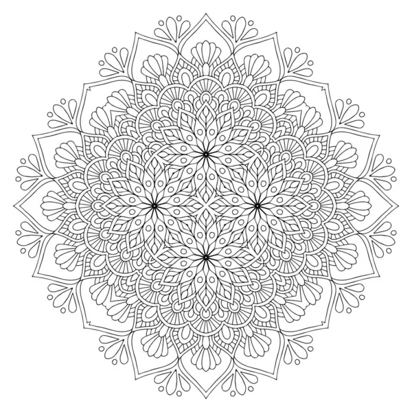 Mandala Elementos Decorativos Étnicos Fundo Desenhado Mão — Vetor de Stock