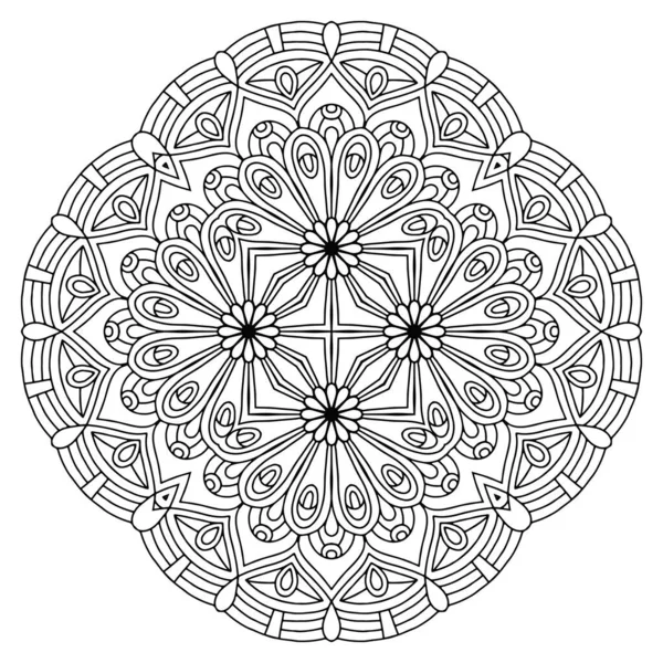 Mandala Etnik Dekoratif Unsurlar Çizimi Arkaplan — Stok Vektör