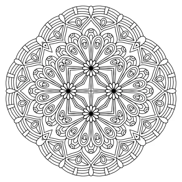 Mandala Elementos Decorativos Étnicos Fondo Dibujado Mano — Vector de stock