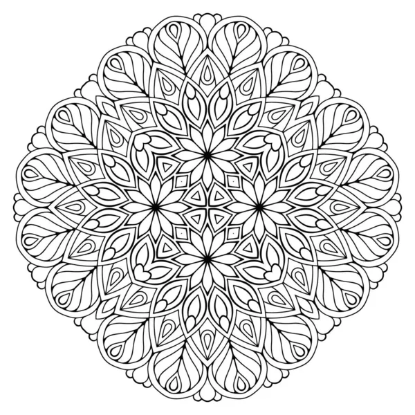 Mandala Elementos Decorativos Étnicos Fundo Desenhado Mão — Vetor de Stock