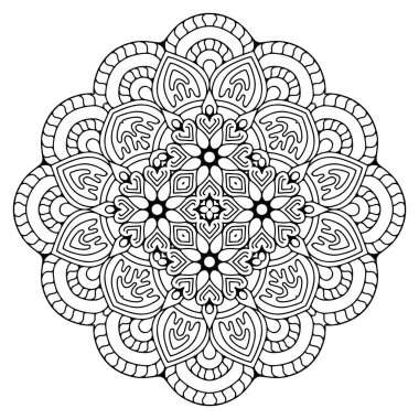 Mandala. Etnik dekoratif unsurlar. El çizimi arkaplan