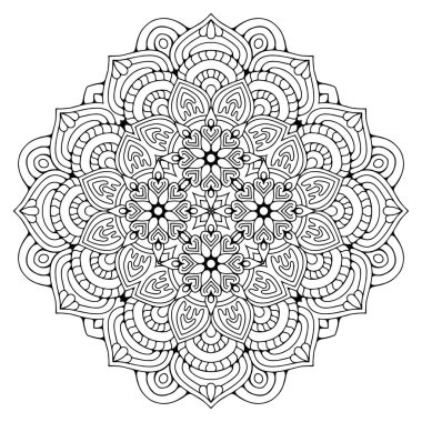 Mandala. Etnik dekoratif unsurlar. El çizimi arkaplan