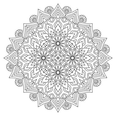 Mandala. Etnik dekoratif unsurlar. El çizimi arkaplan