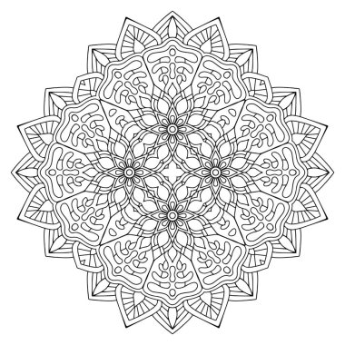 Mandala. Etnik dekoratif unsurlar. El çizimi arkaplan