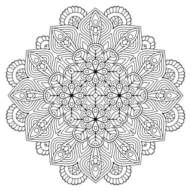 Mandala. Etnik dekoratif unsurlar. El çizimi arkaplan