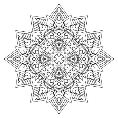 Mandala. Etnik dekoratif unsurlar. El çizimi arkaplan