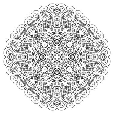 Mandala. Etnik dekoratif unsurlar. El çizimi arkaplan