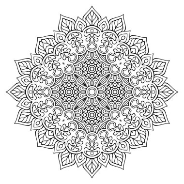 Mandala. Etnik dekoratif unsurlar. El çizimi arkaplan