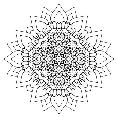 Mandala. Etnik dekoratif unsurlar. El çizimi arkaplan