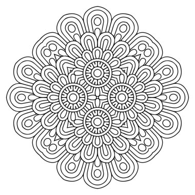 Mandala. Etnik dekoratif unsurlar. El çizimi arkaplan