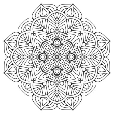 Mandala. Etnik dekoratif unsurlar. El çizimi arkaplan