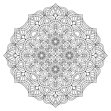 Mandala. Etnik dekoratif unsurlar. El çizimi arkaplan