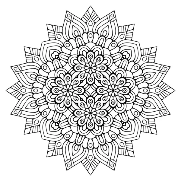 Mandala Elementos Decorativos Étnicos Fundo Desenhado Mão — Vetor de Stock