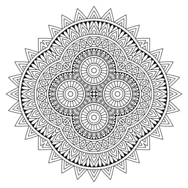 Mandala. Etnik dekoratif unsurlar. El çizimi arkaplan