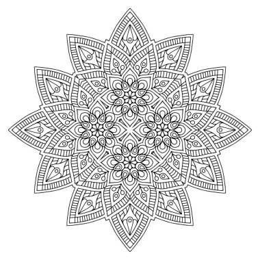 Mandala. Etnik dekoratif unsurlar. El çizimi arkaplan