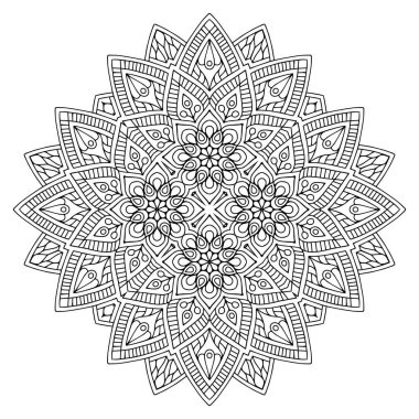 Mandala. Etnik dekoratif unsurlar. El çizimi arkaplan