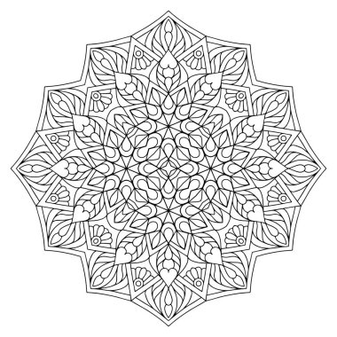 Mandala. Etnik dekoratif unsurlar. El çizimi arkaplan