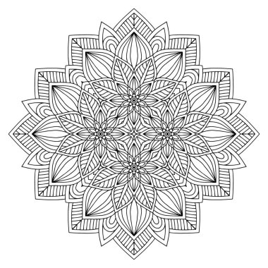 Mandala. Etnik dekoratif unsurlar. El çizimi arkaplan