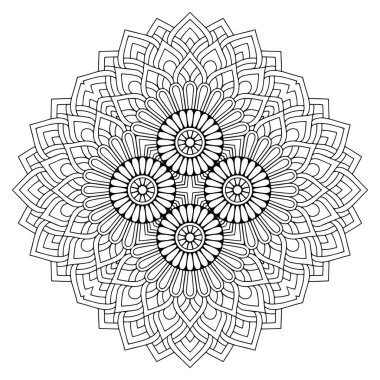 Mandala. Etnik dekoratif unsurlar. El çizimi arkaplan