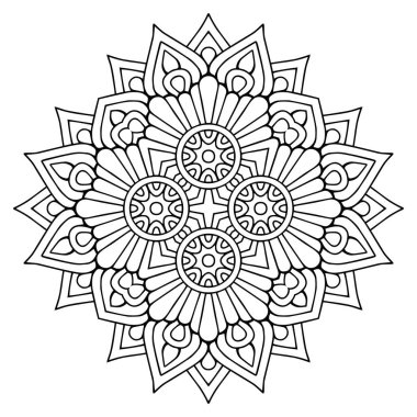 Mandala. Etnik dekoratif unsurlar. El çizimi arkaplan